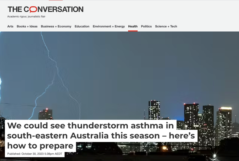 Thunderstorm asthma, The Conversation