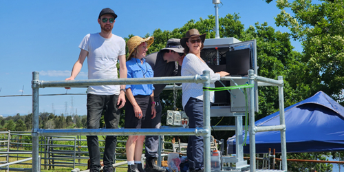 Prof Janet Davies helps launch Queensland's high precision, automated, pollen monitoring instrument.