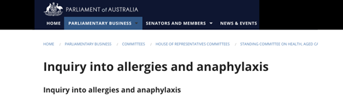 Inquiry into allergies and anaphylaxis